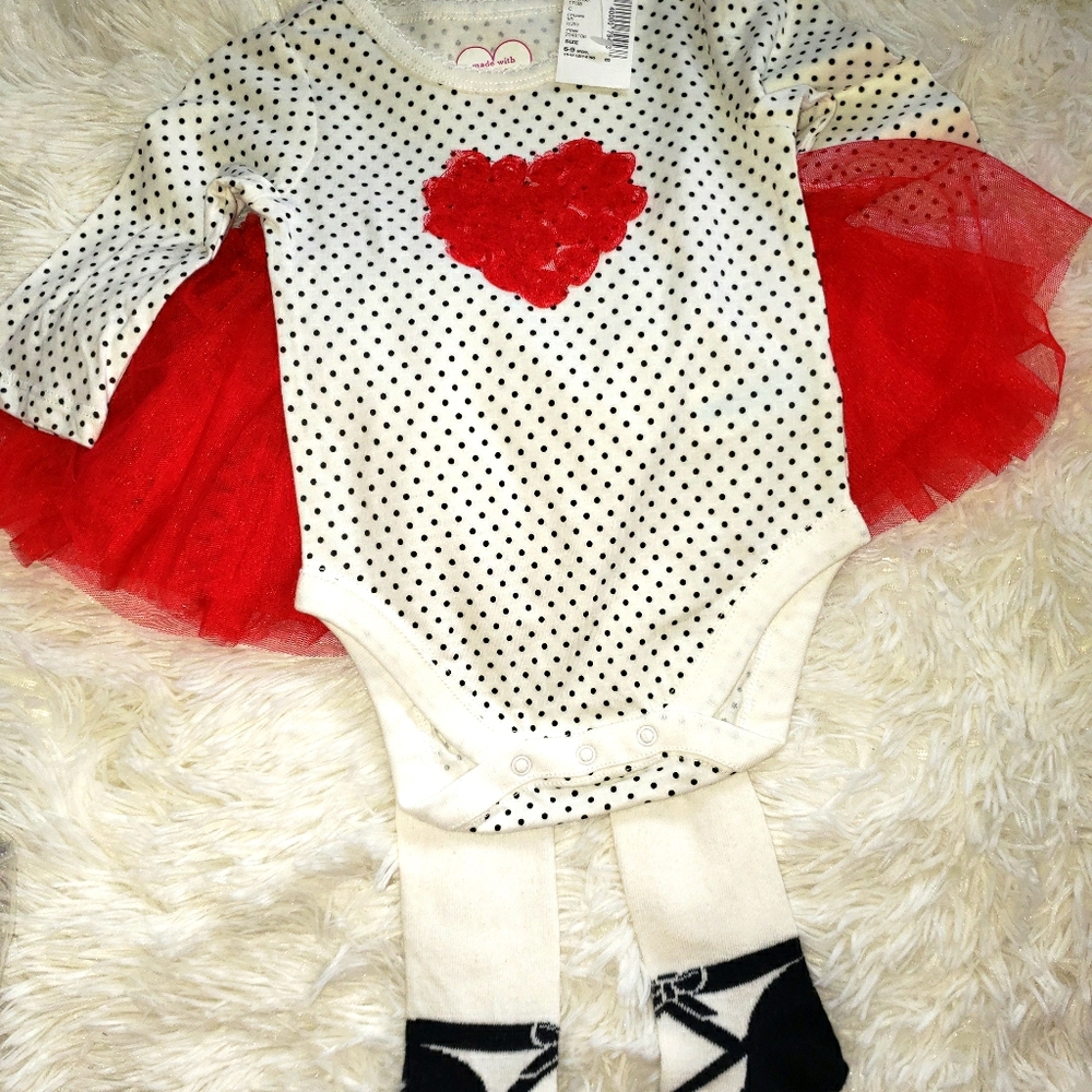 NWT Girls Valentine's Cute Tutu Outfit